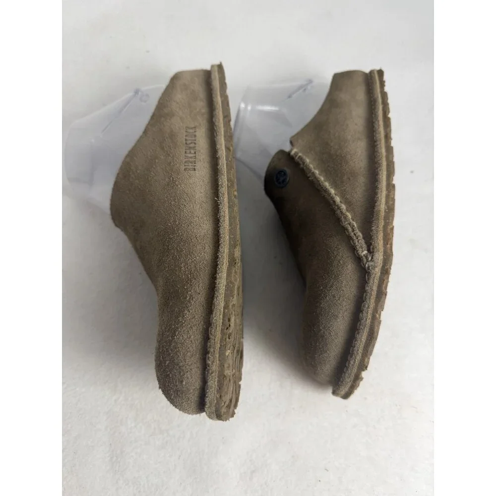 Birkenstock Zermatt Premium Suede Leather Tan Beige Sz 38 7-7.5 Clog Slip On Y2K - Picture 6 of 10